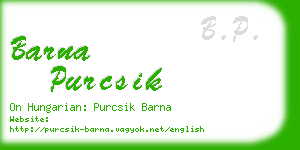 barna purcsik business card